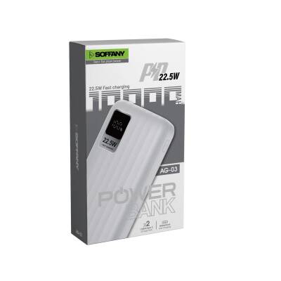 10.000 mAh Powerbank / 2 Type-C + 1 USB Çıkışlı Beyaz - 2