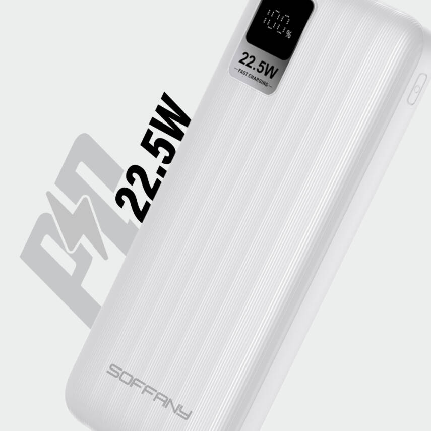 AG03-001 10.000 mAh P.Bank 22.5W / 2 Type-C + 1 USB Çıkışlı Beyaz - 2