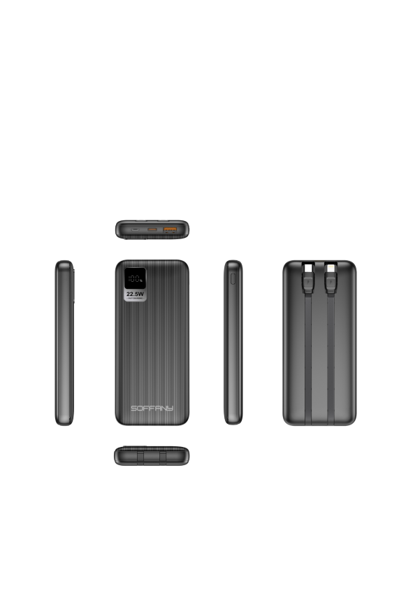 10.000 mAh P.Bank 22.5W / 2 Type-C + 1 USB Çıkışlı Siyah - 2