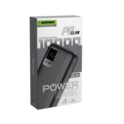 10.000 mAh Powerbank / 2 Type-C + 1 USB Çıkışlı Siyah - 2