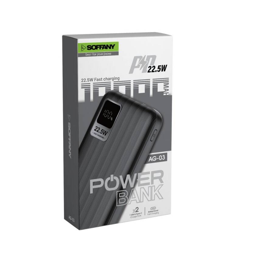 10.000 mAh Powerbank / 2 Type-C + 1 USB Çıkışlı Siyah - 2