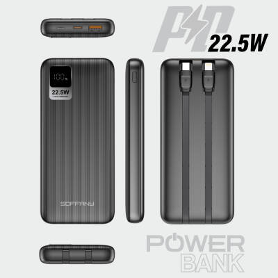 AG03-002 10.000 mAh P.Bank 22.5W / 2 Type-C + 1 USB Çıkışlı Siyah - 3