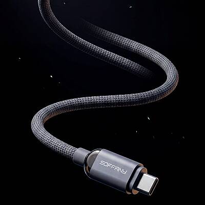100W Süper Hızlı Şarj Kablosu 6A TYPE-C to TYPE-C Örgülü Dayanıklı Kablo - 6