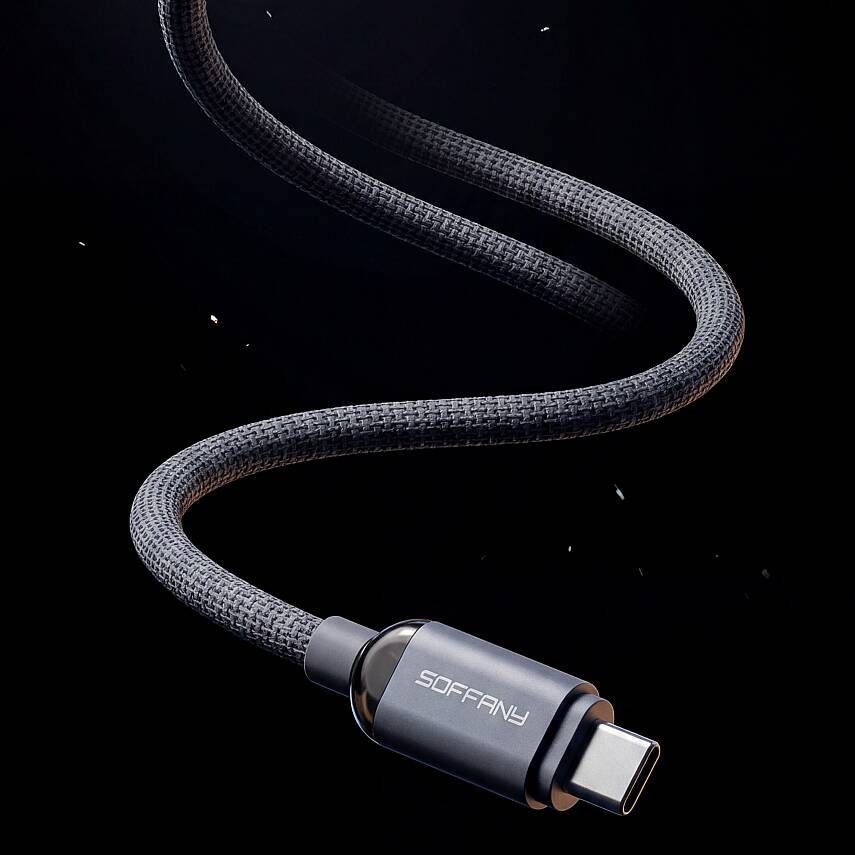 100W Süper Hızlı Şarj Kablosu 6A TYPE-C to TYPE-C Örgülü Dayanıklı Kablo - 6