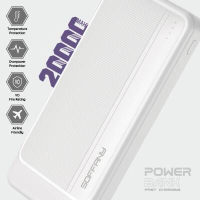 AG02-001 20.000 mAh P.Bank  / 2 Type-C + 1 USB Çıkışlı Beyaz - 2