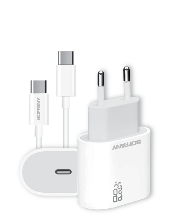 20W ECO-PD Hızlı Şarj Adaptörü USB-C to Type-C - 1