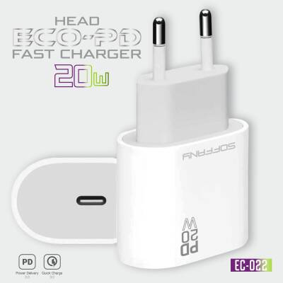 EC-022 20W PD USB-C Hızlı Şarj Adaptörü