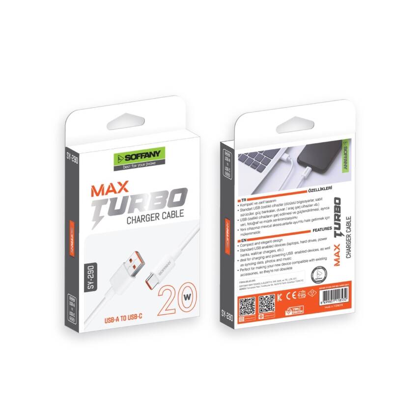 20W USB-A – USB-C Şarj ve Data Kablosu - 2
