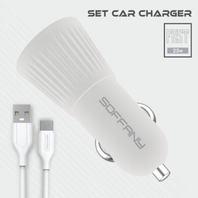 25W Type-C Araç Şarj & Data Kablosu