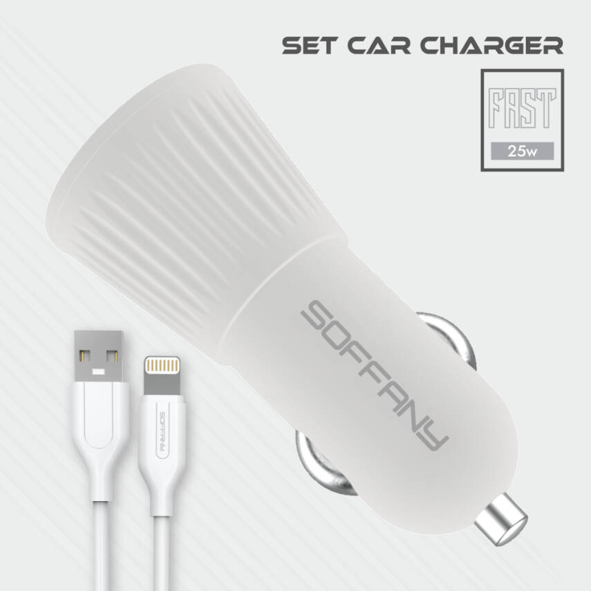 SY-692 25W Lightning Araç Şarj & Data Kablosu - 1