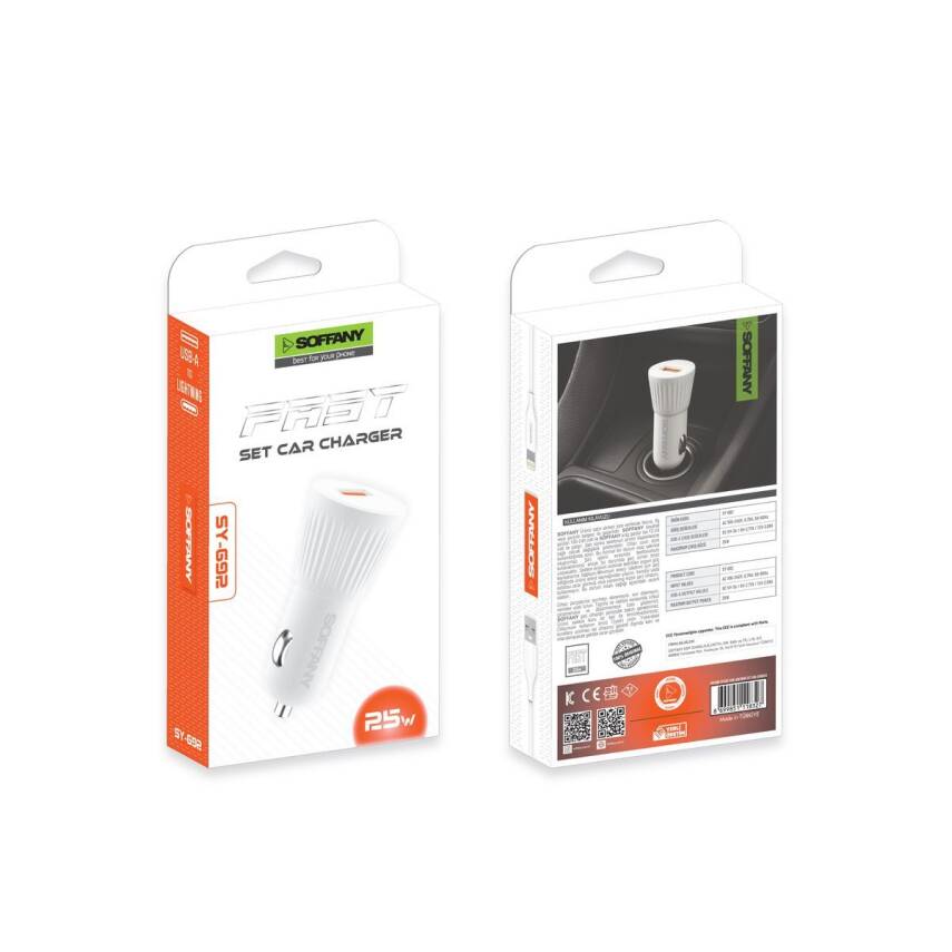 25W USB-A Lightning Araç Şarj Adaptörü - 2