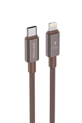 27W  Type-C to Lightning Şarj & Data Kablosu Kahverengi