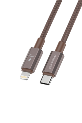 27W  Type-C to Lightning Şarj & Data Kablosu Kahverengi - 2