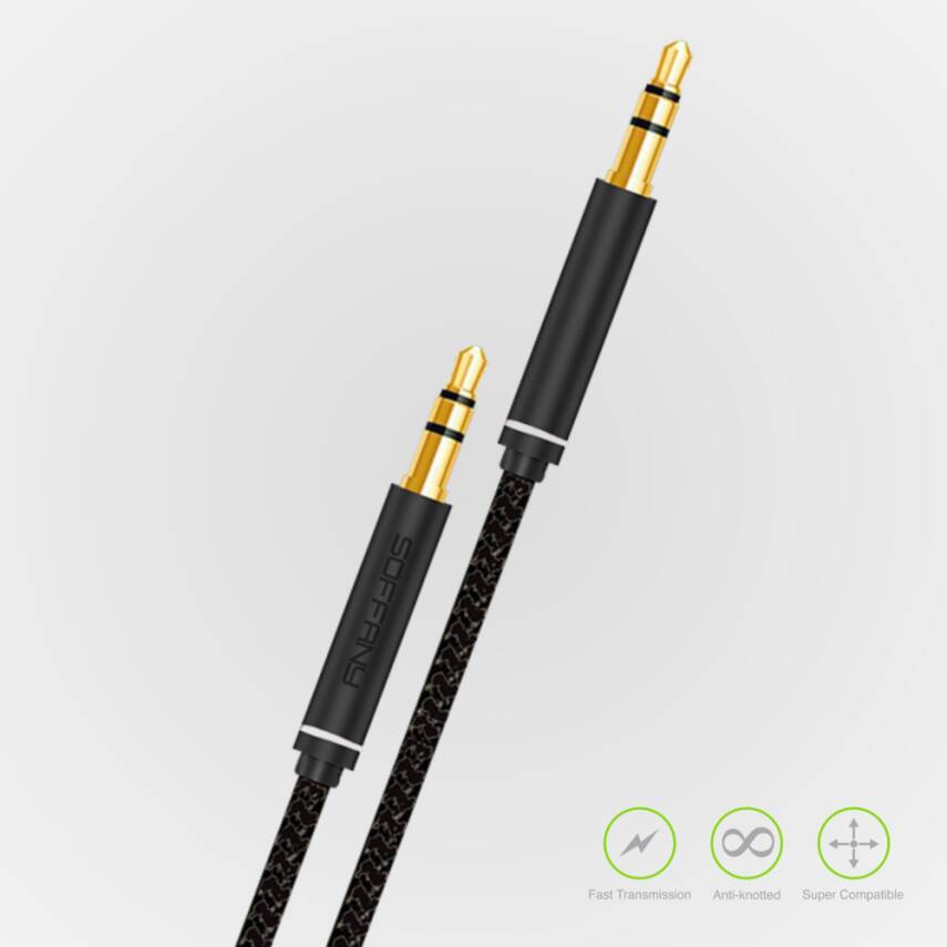 AC-290 3.5 mm Jack Aux Kablo Siyah - 1