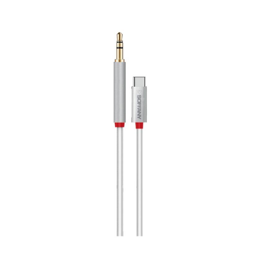 3.5 mm Jack AUX to Type-C Ses Kablosu Beyaz - 1