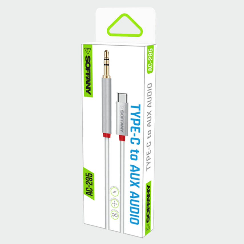 AC-295-001 3.5 mm Jack AUX to Type-C Ses Kablosu Beyaz - 2