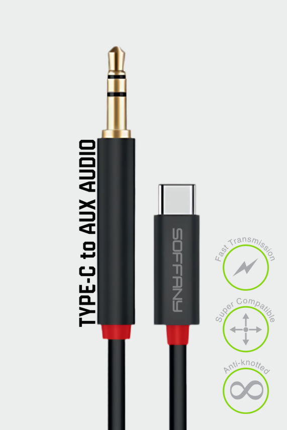 3.5 mm Jack AUX to Type-C Ses Kablosu Siyah - 3