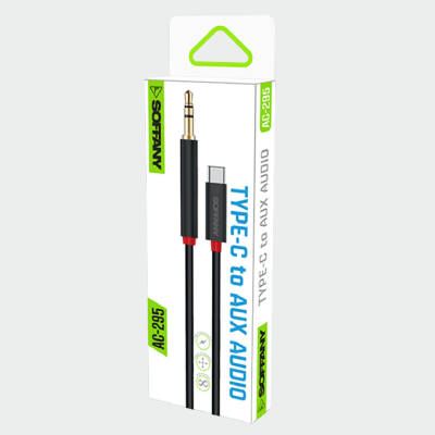 AC-295 3.5 mm Jack AUX to Type-C Ses Kablosu Siyah - 2