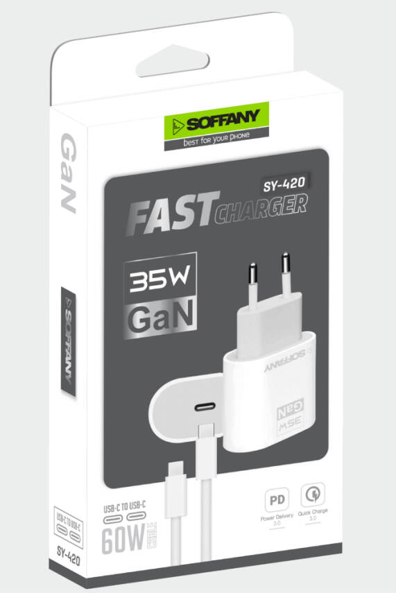SY-420 35W PD GAN C-to-C  Şarj & Data Kablosu - 2