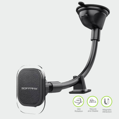 360°  Cam Vantuzlu Araç İçi Telefon Tutucu