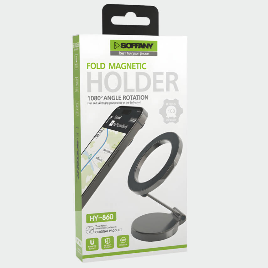 HY-860 360°  Metal Torpido Üstü Magsafe Uyumlu Telefon Tutucu - 3