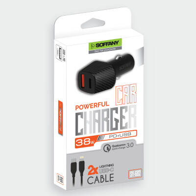 SY-682 38W USB-Lightning Araç Şarj & Data Kablosu - 2