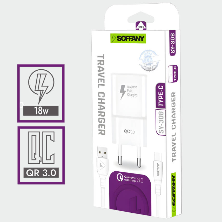 SY-308 3.0.0 Type-C Şarj & Data Kablosu - 2