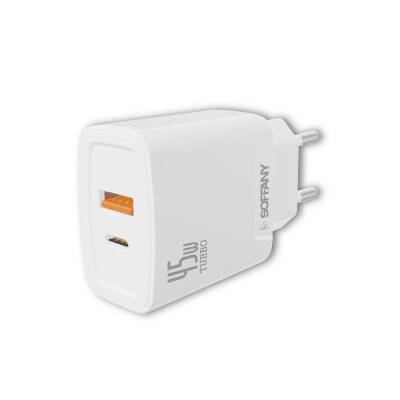 45W Type-C + USB Şarj Cihazı / Adaptör / İkili Şarj Başlığı - 1