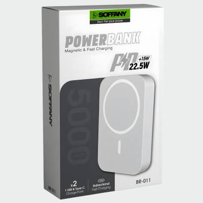 BR-011 5.000 mAh Magsafe  P.Bank  Type-C + USB Giriş-Çıkış  Hızlı Şarj - 2