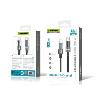 60 W Dijital Ekran Type-C to Type-C Şarj ve Data Kablosu - 2