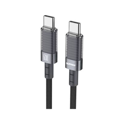 60 W Örgülü Type-C to Type-C Şarj ve Data Kablosu - 1