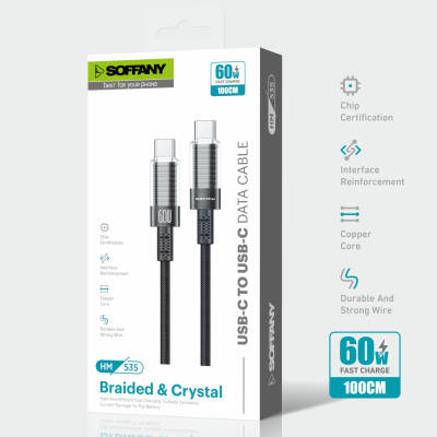 HM-535 60 W Type-C to Type-C Şarj & Data Kablosu - 4