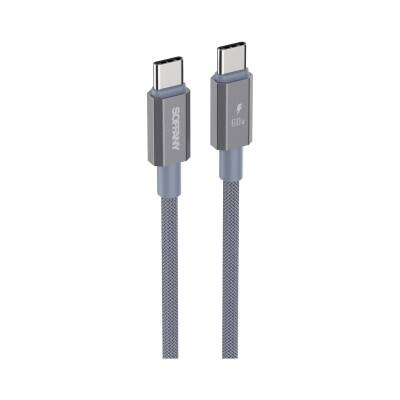 60W Örgülü Type-C to Type-C Şarj Kablosu Gri - 1