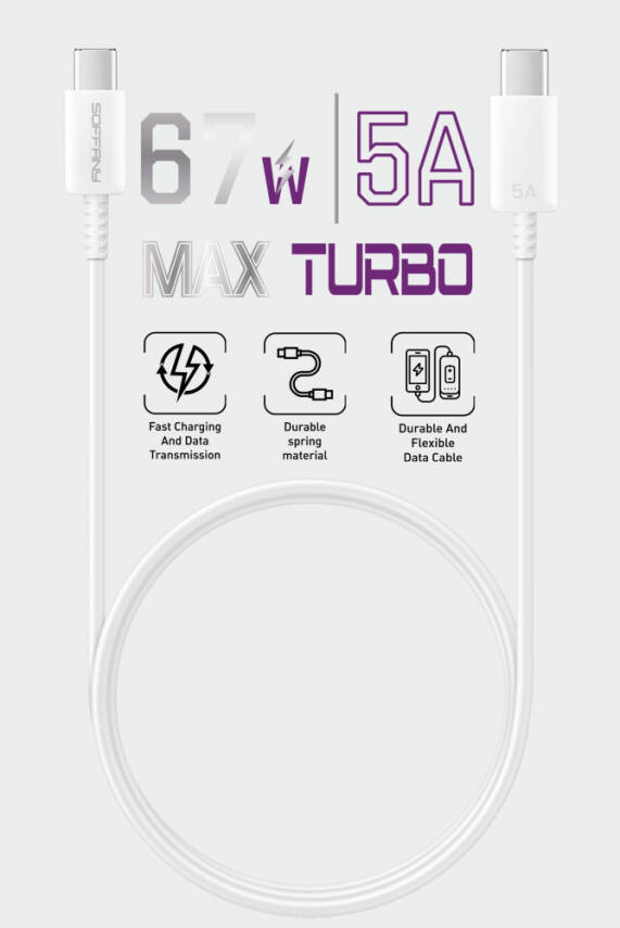 67W Type-C to Type-C Turbo USB Data Kablosu - 1