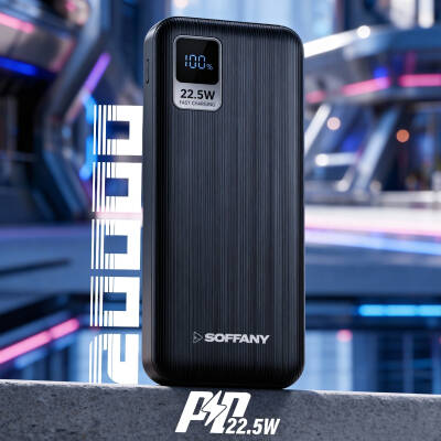 AG04-002 20.000 mAh P.Bank 22.5W /  Type-C + USB Çıkışlı Siyah