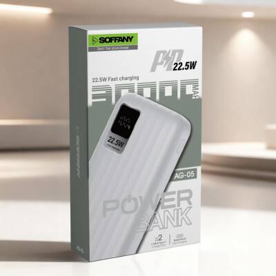 AG05-001 30.000 mAh P.Bank 22.5W /  Type-C + USB Çıkışlı Beyaz - 3