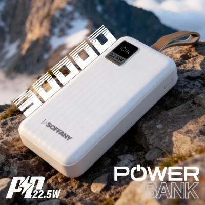 AG05-001 30.000 mAh P.Bank 22.5W /  Type-C + USB Çıkışlı Beyaz