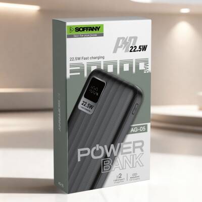 AG05-002 30.000 mAh P.Bank 22.5W /  Type-C + USB Çıkışlı Siyah  - 3