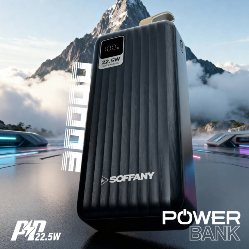 AG05-002 30.000 mAh P.Bank 22.5W /  Type-C + USB Çıkışlı Siyah  - 2