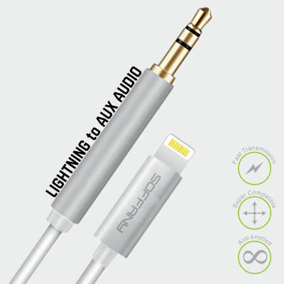 AC-300 AUX  Lightning Dönüştürücü Adaptör Beyaz