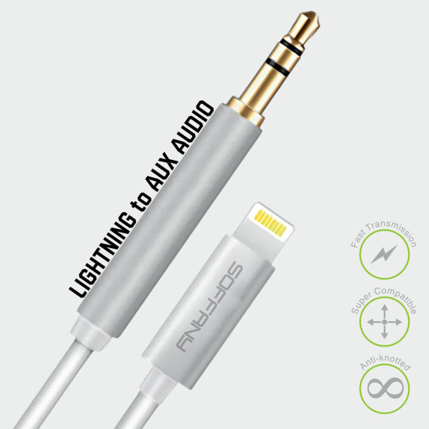 AC-300 AUX  Lightning Dönüştürücü Adaptör Beyaz - 1