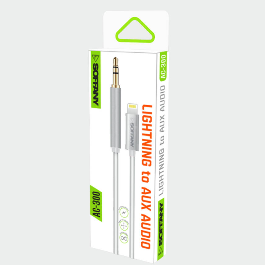 AC-300 AUX  Lightning Dönüştürücü Adaptör Beyaz - 2
