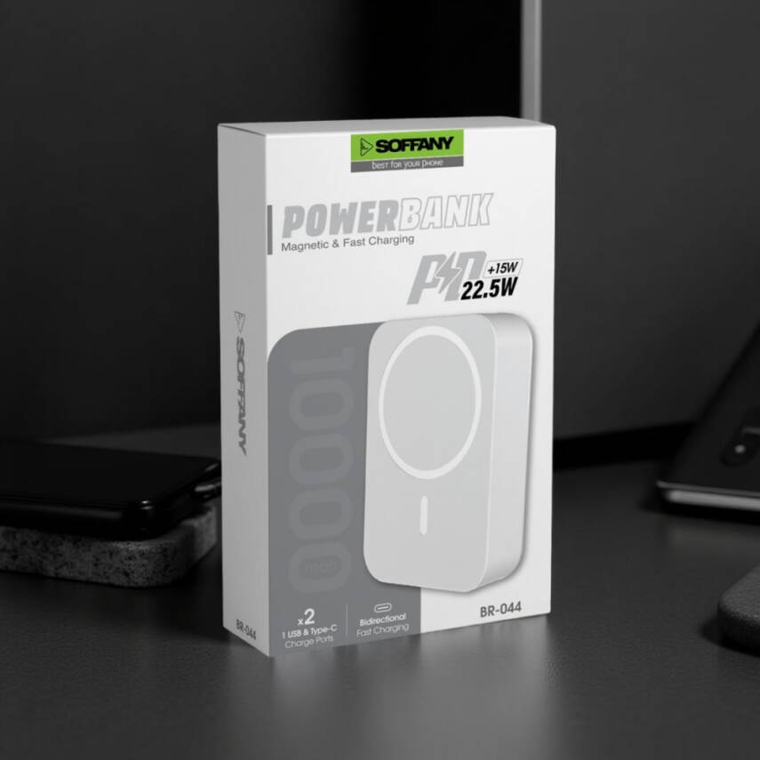 BR-044 10.000 mAh Magsafe  P.Bank  Type-C + USB Giriş-Çıkış Hızlı Şarj - 3