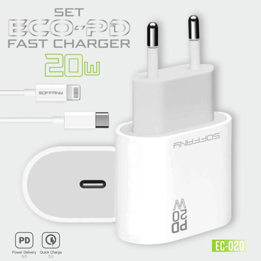 EC-020 20W ECO-PD Hızlı Şarj USB-C to Lightning - 1