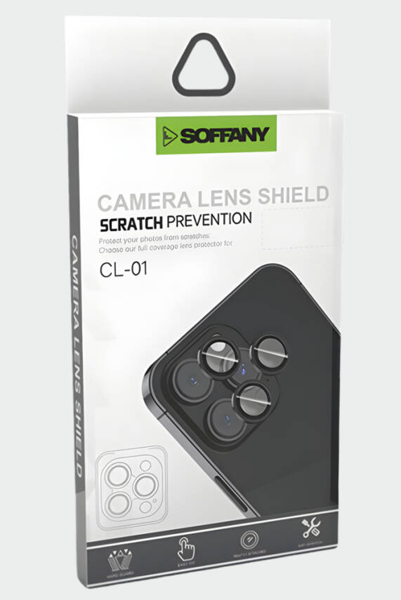 iPhone 11 Pro / 11 Pro Max / 12 Pro Kamera Lens Koruyucu Cam - Siyah - 5