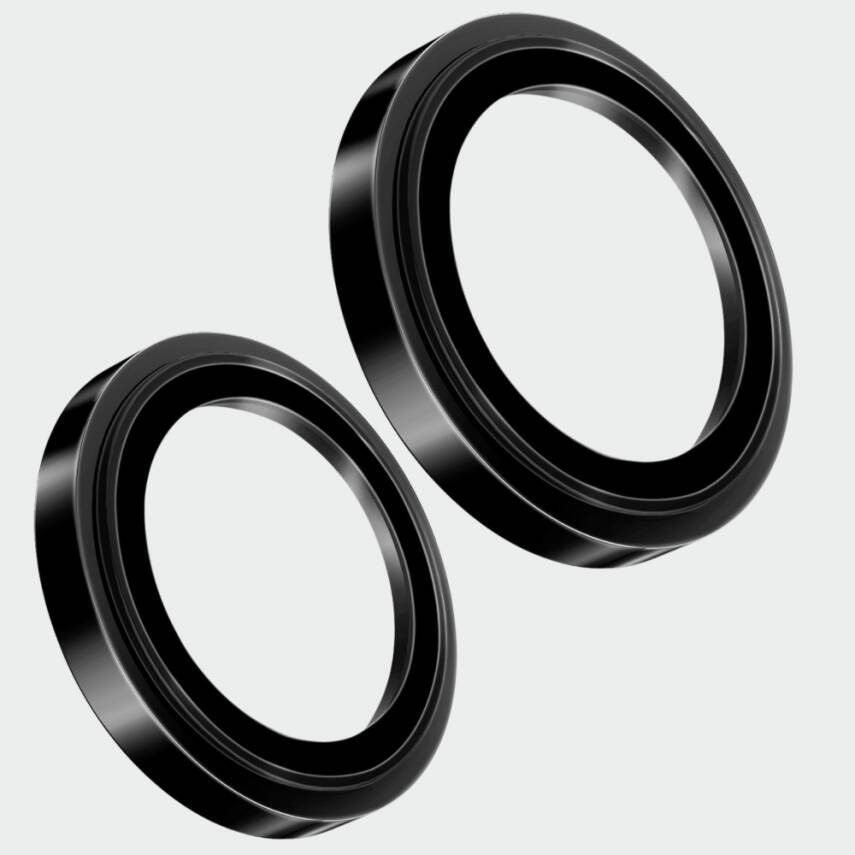 iPhone 11 Pro / 11 Pro Max / 12 Pro Kamera Lens Koruyucu Cam - Siyah - 3