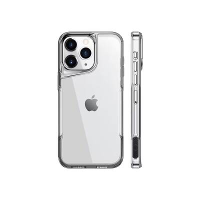 iPhone 12 Metal Kenarlı Şeffaf Telefon Kılıfı Gümüş - 2