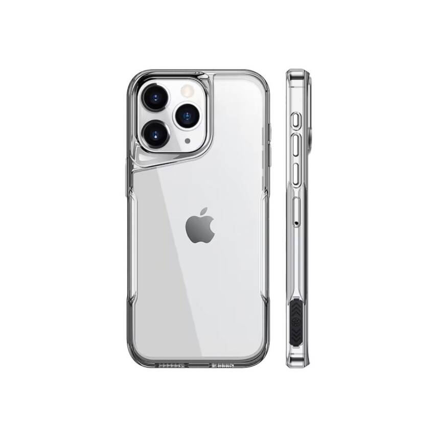 iPhone 12 Metal Kenarlı Şeffaf Telefon Kılıfı Gümüş - 2