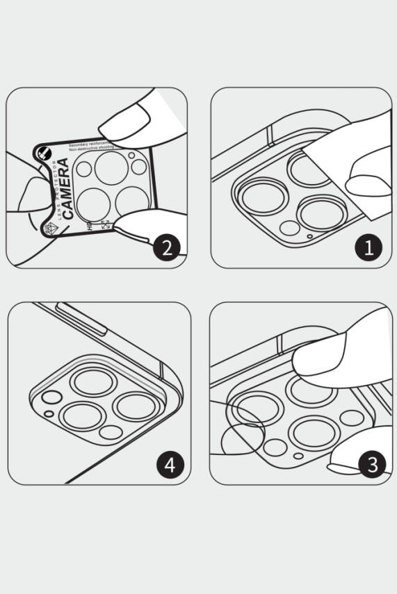 iPhone 14 Pro / 14 Pro Max Kamera Lens Koruyucu Cam - Siyah - 4