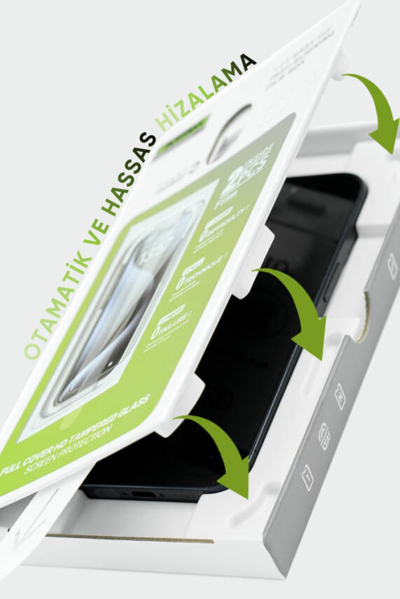 iPhone 14 Pro Max Otomatik Hizalanan 5D Ekran Cam Koruyucu (2 Adet) - 1